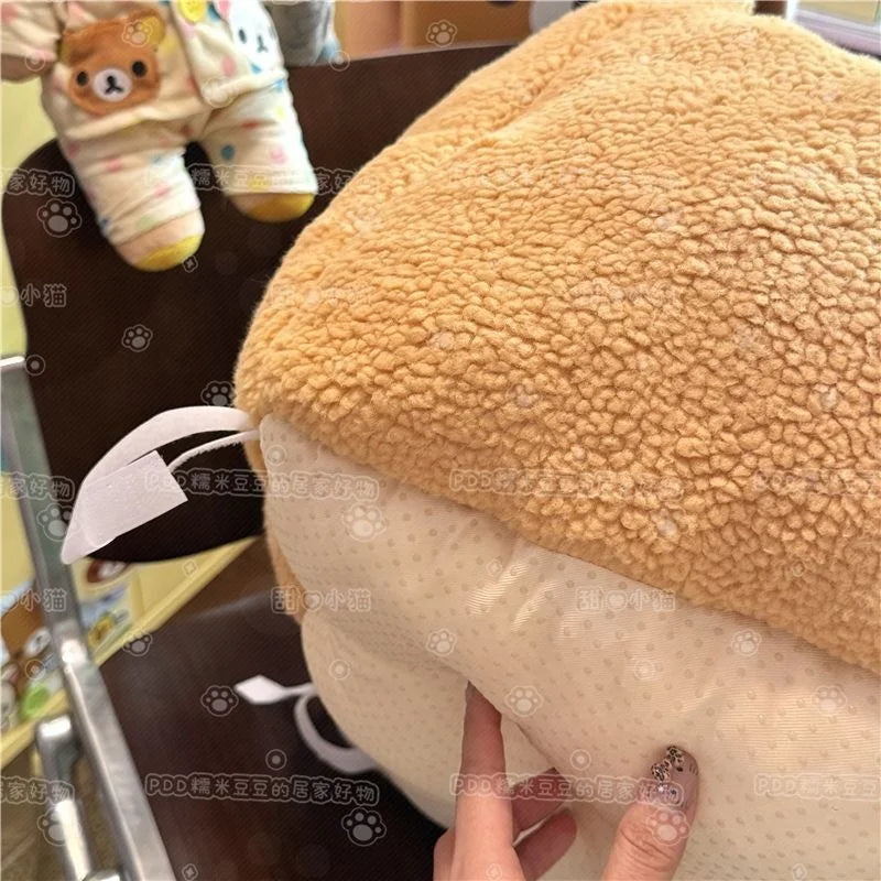 2026 New Rilakkuma Plush Bolster Thickened Winter All-in-one Seat Cushion For Students Chairs Tatami Mat Warmth Cushion