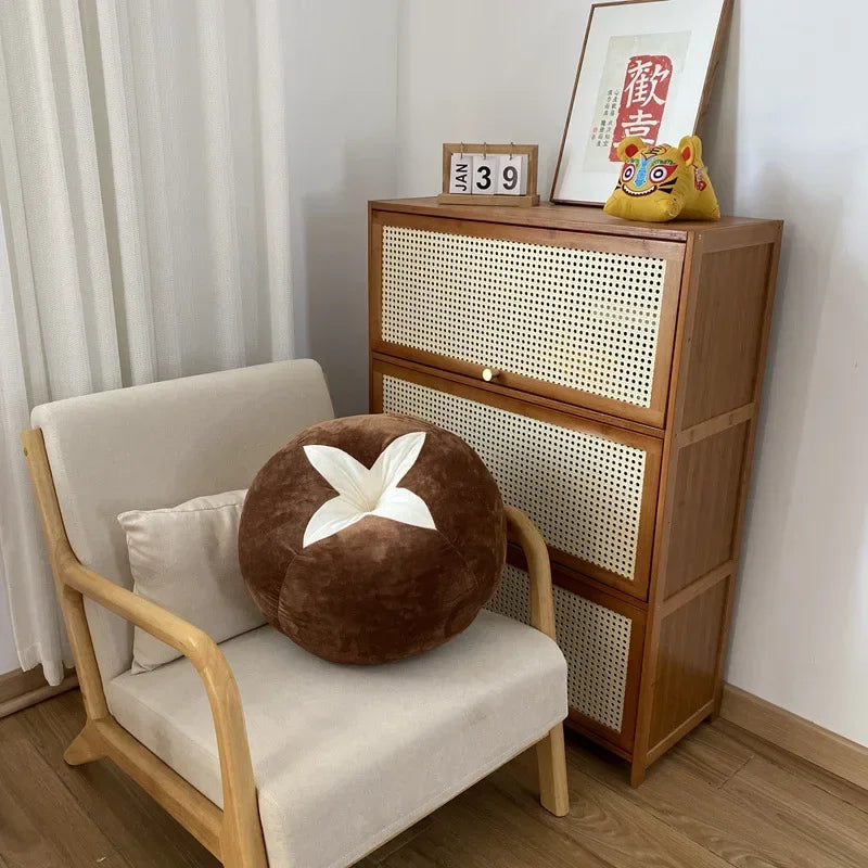 Cushion with Tomato-Shaped Vegetable Mushroom Persimmon Round  Pad for Window Seat for Bedroom Thickened Cute Pillow Cute Pillow