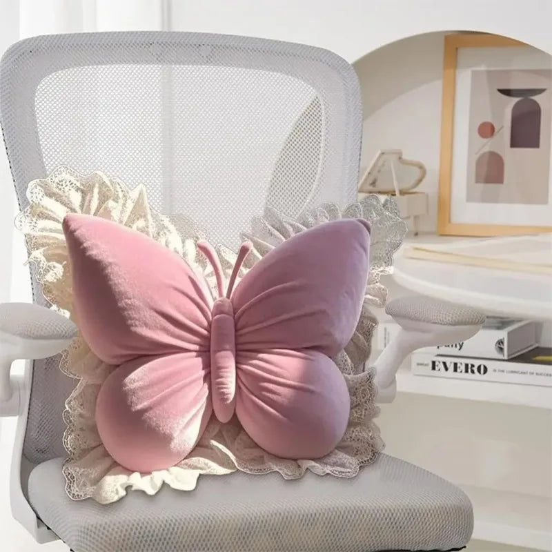 1 Butterfly Princess Office Pillow Living Room Bow Bedroom Car Sofa Mat Home New Pillow Room Home Garden Decoration